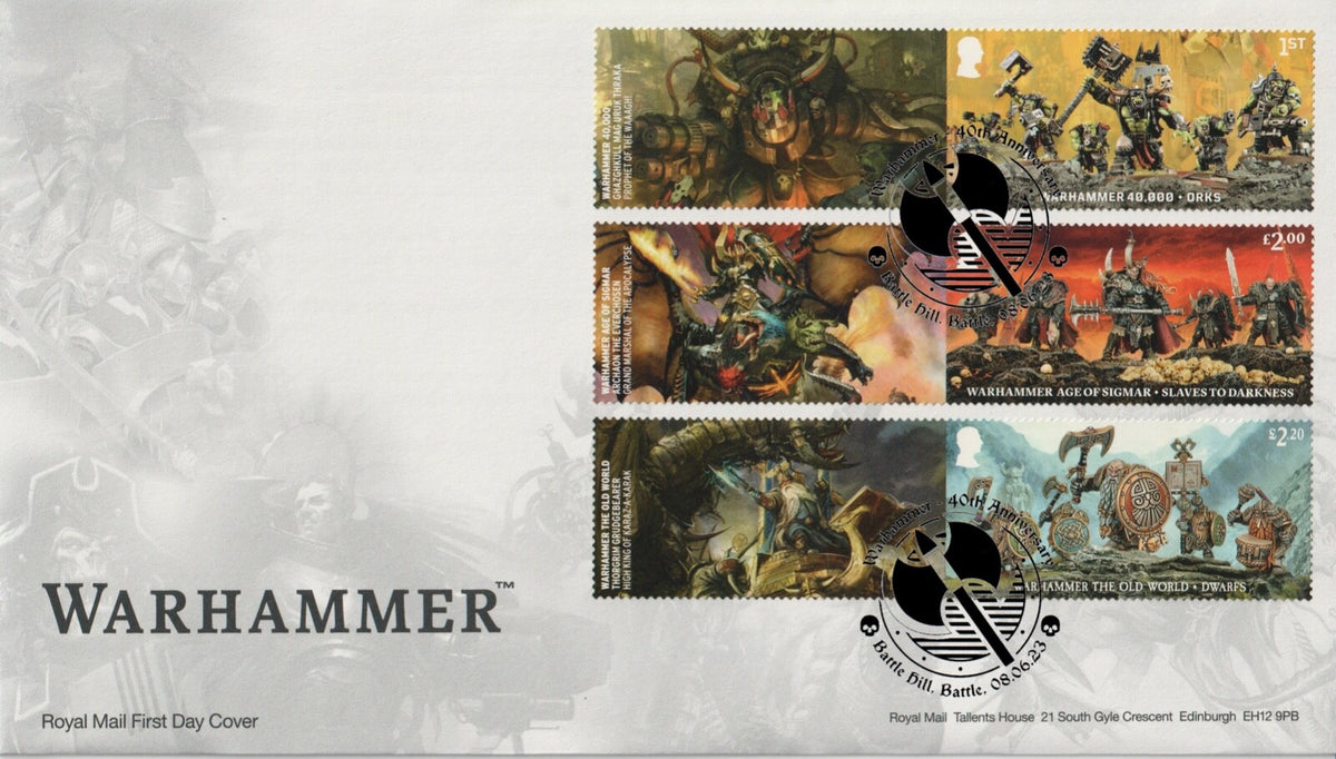 GB 2023  Warhammer Collector / Smilers Sheet First Day Covers (4)