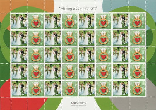 2007 Gibraltar - YouStamps© Generic Label Sheet  "Making a Commitment" : 20 x E