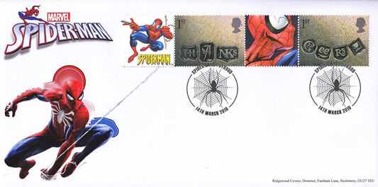 GB 2019 - Spiderman Smilers - 50th Anniversary Special Hand Stamp Cover