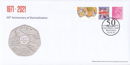 GB 2021 - 50th Anniversary of Decimalisation - Commemorative Smilers Cover