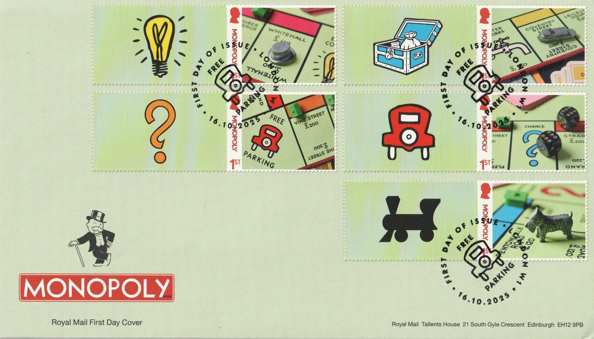 GB 2025 - Monopoly Collector / Smilers  Sheet FDC's (2) - GS179/LS177