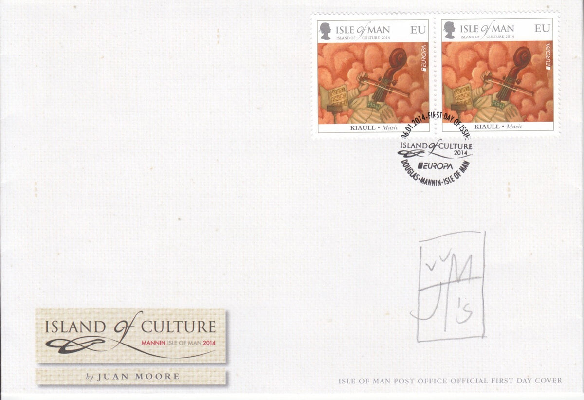 Isle of Man 2014 - Island Culture - Souvenir Cover signed by Artist Juan Moore
