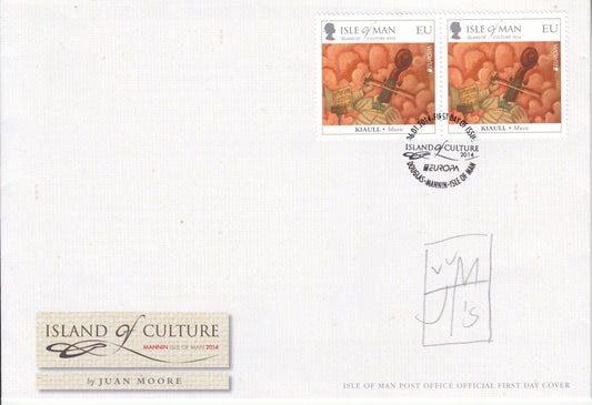 Isle of Man 2014 - Island Culture - Souvenir Cover signed by Artist Juan Moore