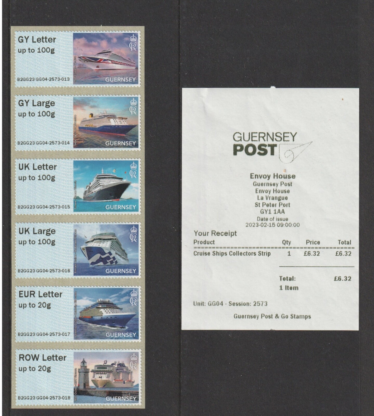 2023 Guernsey - Post & Go - Visiting Cruise Ships - B2GG23 GG04