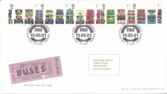 GB 2001 - Buses - FDC