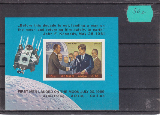 1970 Ajman - Apollo Programme Min Sheet - Imperf - Mi-Block 176 A - MNH