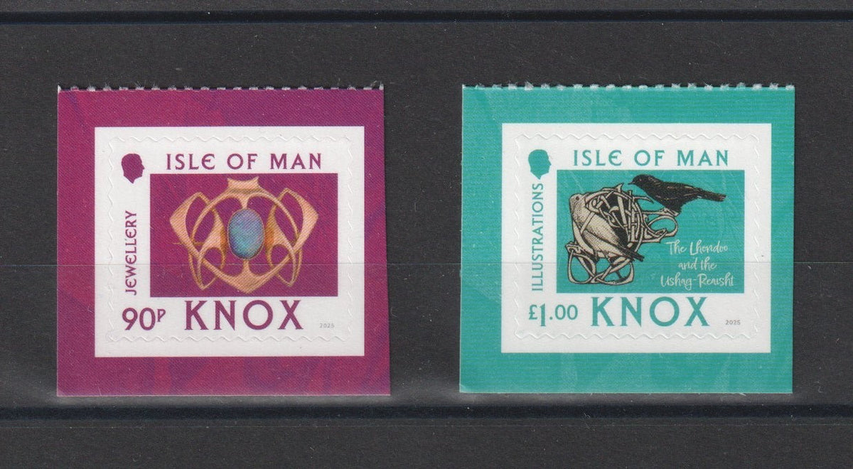 2025 IoM Archibald Knox: Order & Beauty, self adhesive stamps ex-Booklets MNH