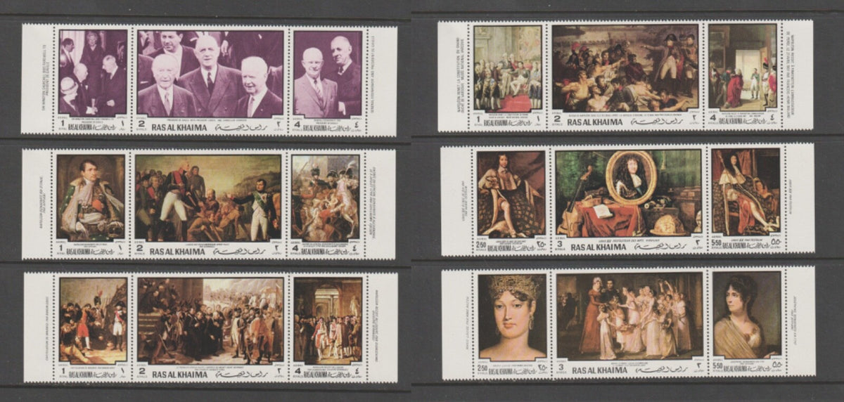 1970 Ras Al Khaimah - History of France  Mi. 453A-70A - PERF  Complete Set - MNH