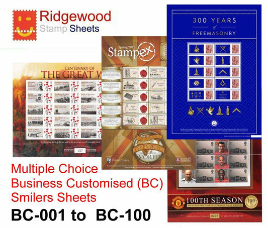 GB Business Customised Smilers Sheets - Multiple Choice from drop-down