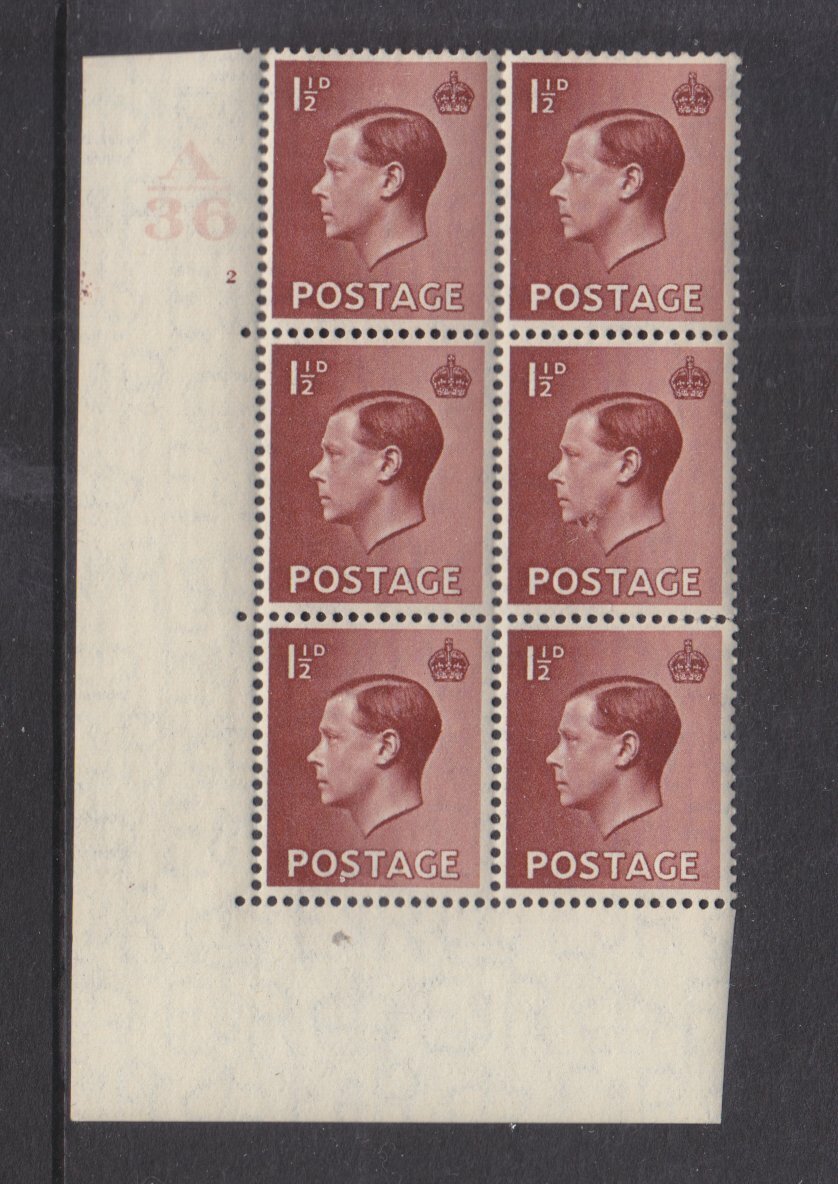 GB 1937 - Kind Edward VIII A36 Cyl. 2 Cylinder Block with retouched hair flaw