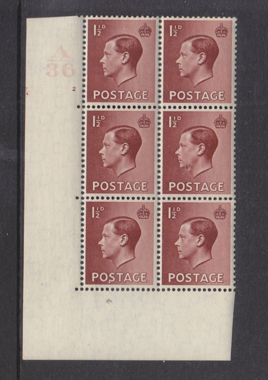 GB 1937 - Kind Edward VIII A36 Cyl. 2 Cylinder Block with retouched hair flaw
