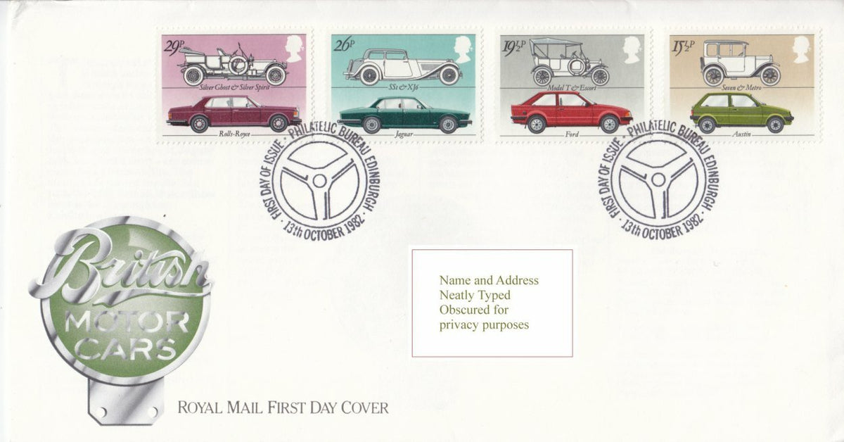 GB 1982 - British Motor Cars - Royal Mail FDC